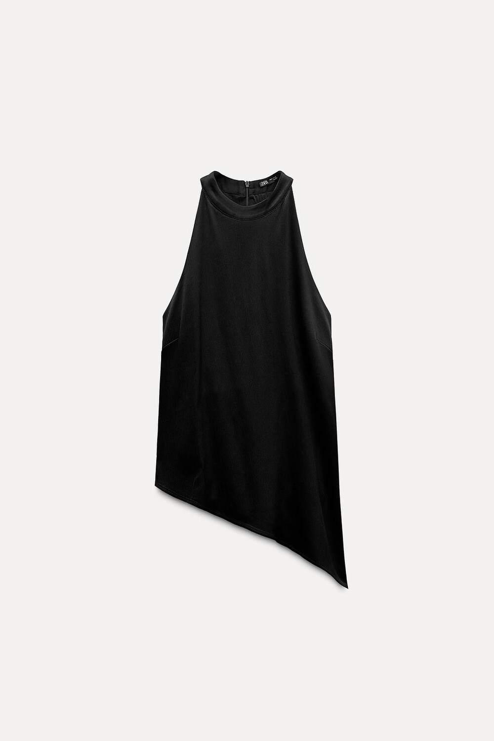 

Атласный топ-холтер ZARA, черный