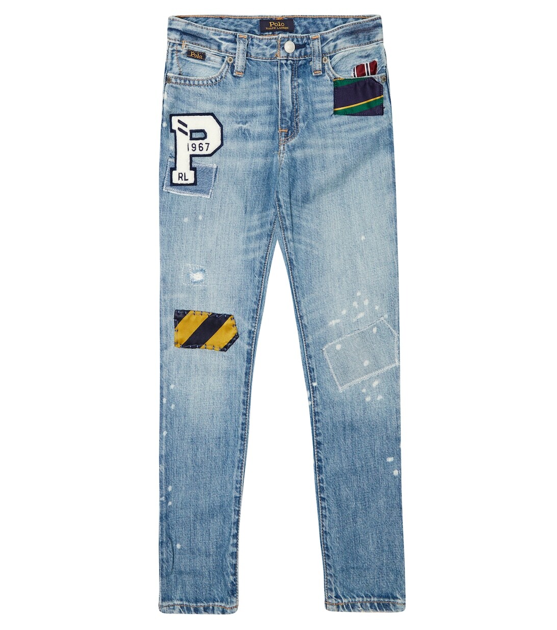 

Джинсы скинни с эффектом потертости Polo Ralph Lauren, синий