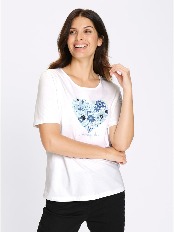 

Рубашка с короткими рукавами белого и ледяно-голубого цветов Sieh an!