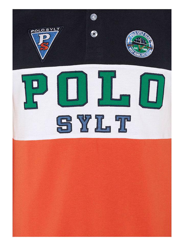 Polo Sylt Рубашка поло оранжево-бело-черного цвета — фото 3