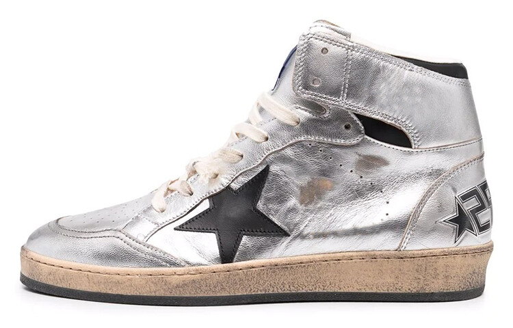Кроссовки для скейтбординга Sky-Star женские, высокие, серебристые Golden Goose