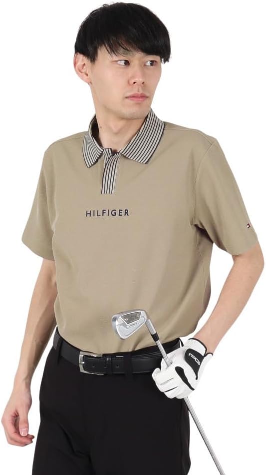 

Мужская классическая поло-рубашка Tommy Hilfiger Golf THMA502 Big Pique Skipper, песочный