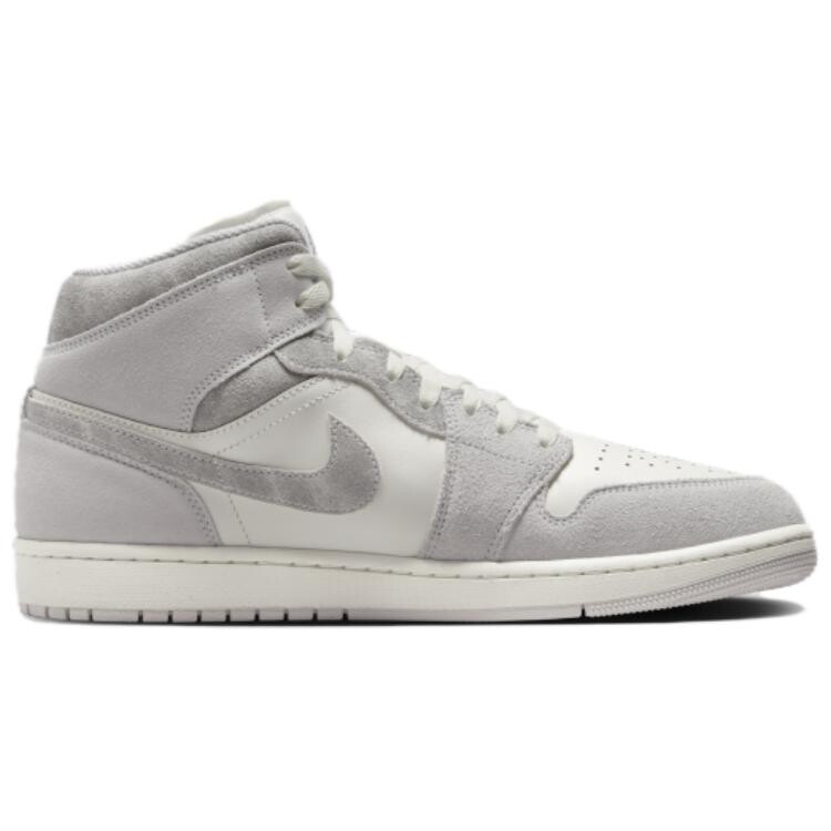 Кроссовки Air Jordan 1 Vintage Basketball Shoes Men Mid-top Gray/White, серый/белый — фото 2