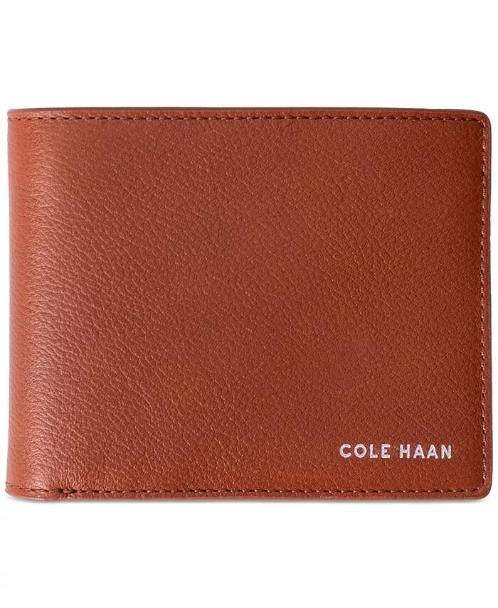 

Мужской роскошный двойной кошелек Boxshine с RFID-метками повышенной вместимости Cole Haan, коричневый