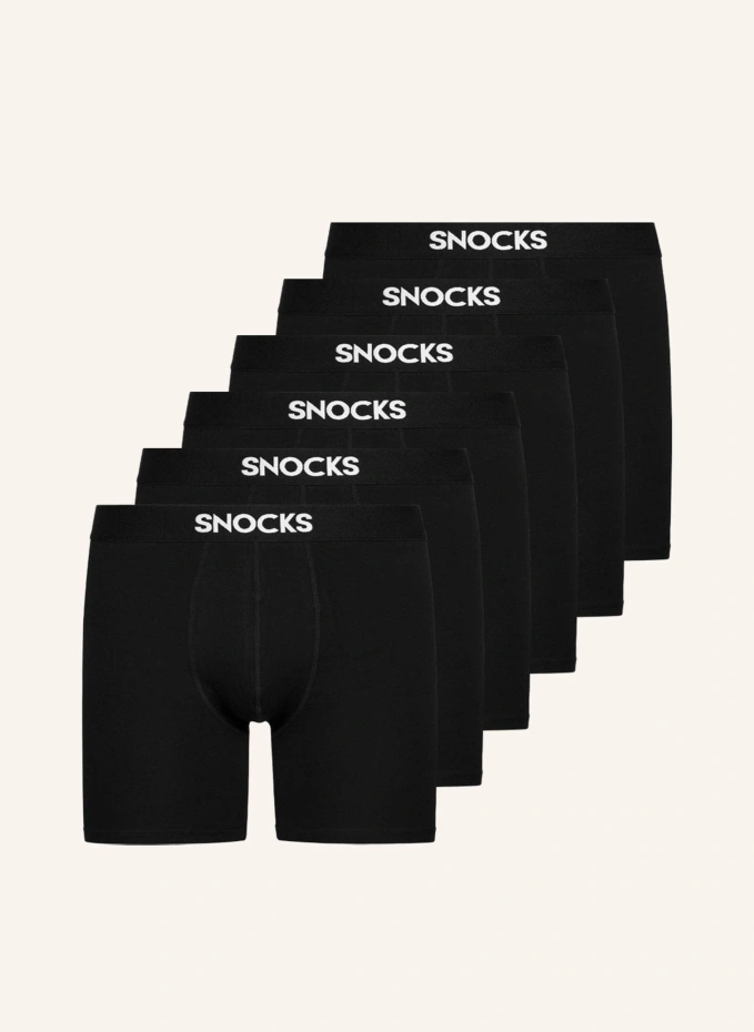 

Комплект из 6 удлинённых боксёрских шорт Snocks, черный