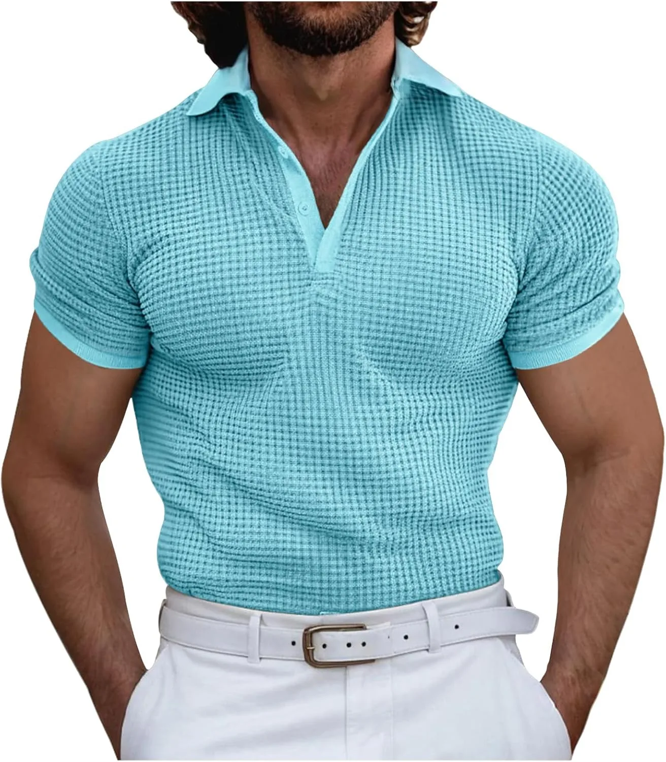 

Мужская поло с коротким рукавом V-образного выреза Slim Fit RSZGSWS