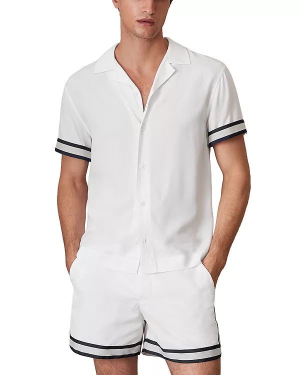 

Рубашка в полоску с манжетами от Asher Reiss, белый