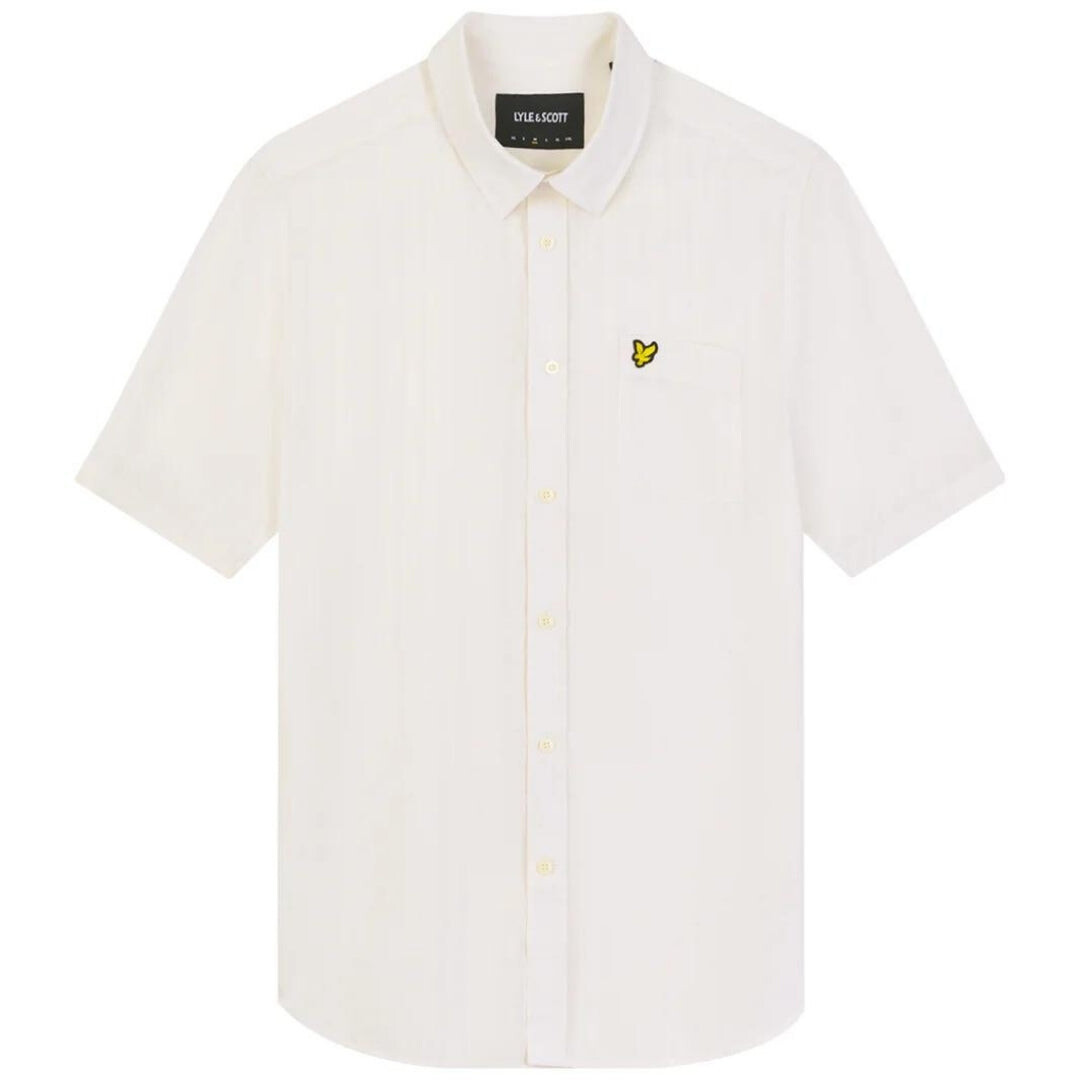 

Фирменная меловая рубашка с логотипом на груди Lyle & Scott, бежевый