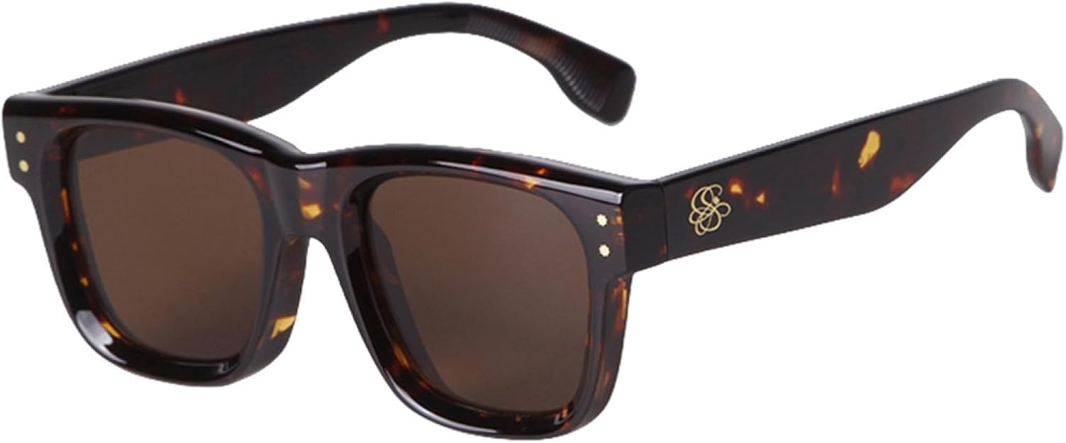 

Модные квадратные солнцезащитные очки с заклепками для мужчин, защита от УФ-излучения UV400, винтажные, светло-зеленые, трендовые женские солнцезащитные очки WNCKSQ, C5 Brown