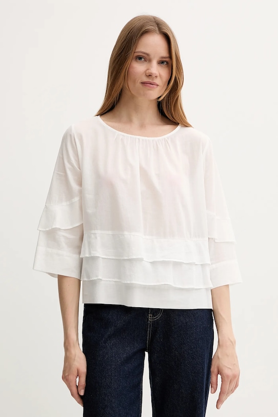 

Хлопковая блузка Sisley, белый