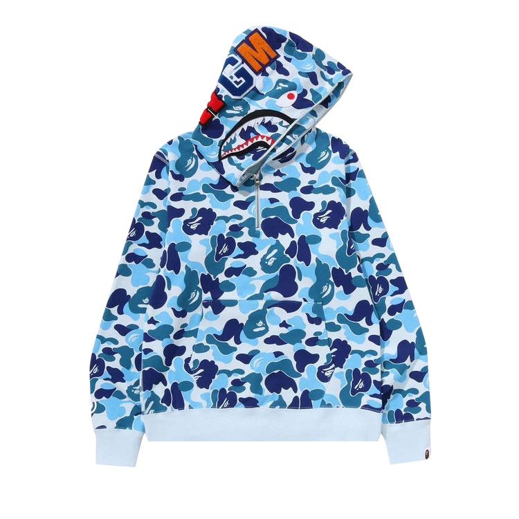 

Худи BAPE ABC Camo Shark Half Zip Pullover Hoodie, Blue