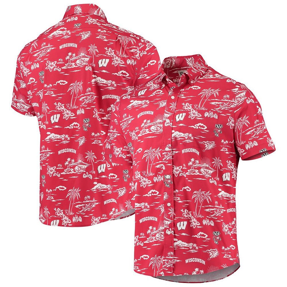 

Мужская классическая рубашка на пуговицах Reyn Spooner Red Wisconsin Badgers, цвет Wis Red