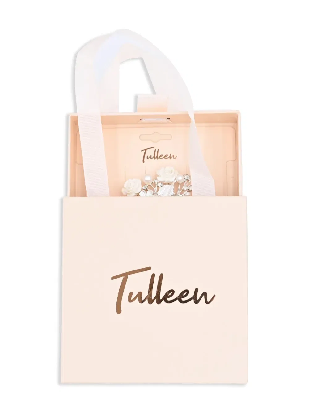 Гребень для волос, украшенный стразами Tulleen, серебро — фото 3