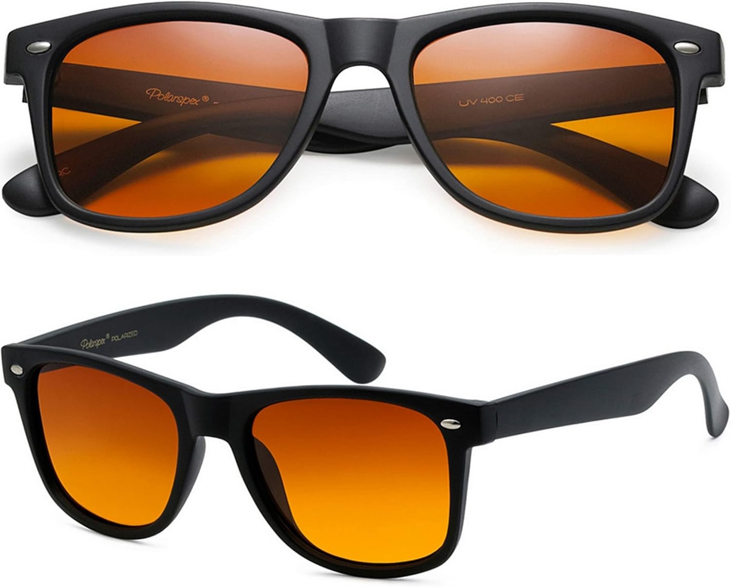 

Поляризованные солнцезащитные очки PolarSpex для мужчин и женщин – защита от УФ-излучения, прочные и легкие, в стиле ретро, ​​идеально подходят для вождения и рыбалки, Black | Hd+ Amber