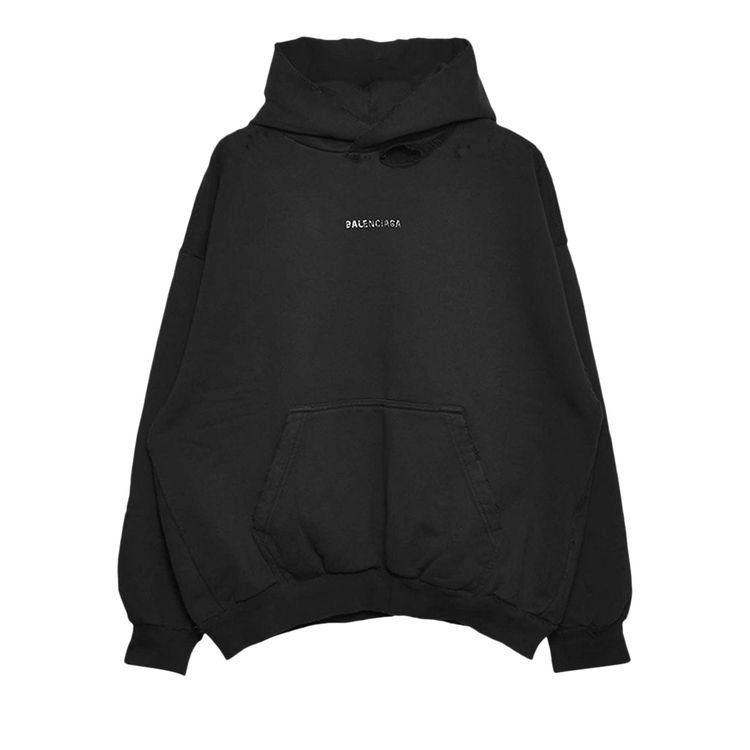 

Худи Balenciaga Crystal Logo Hoodie Faded Black, черный