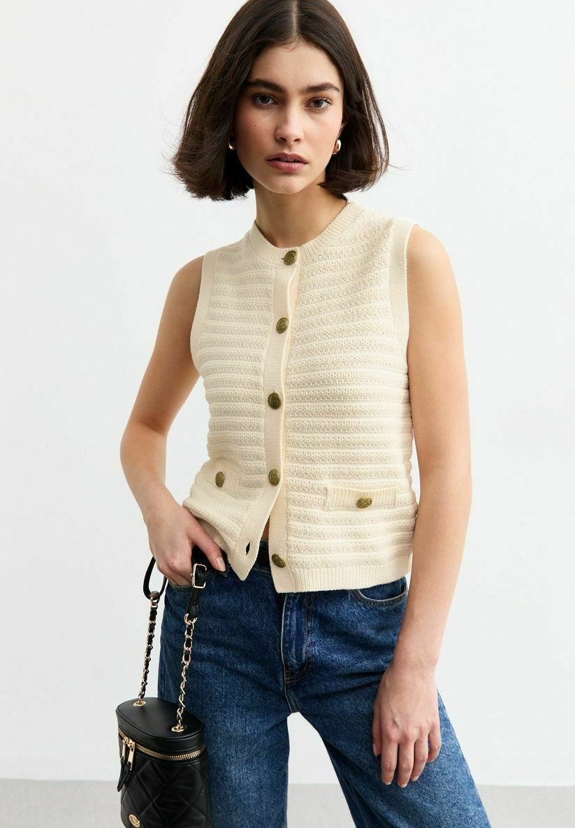 

Жилет BUTTON UP New Look, бежевый
