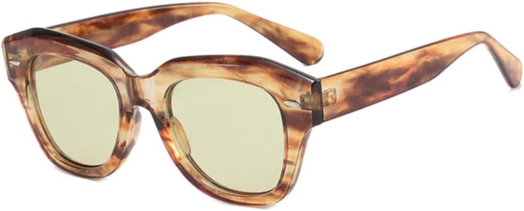 

Солнцезащитные очки с защитой UV400 | Оправа «кошачий глаз» с заклепками | для женщин и мужчин, для занятий спортом на открытом воздухе и вождения DSVIGF, Flower Green