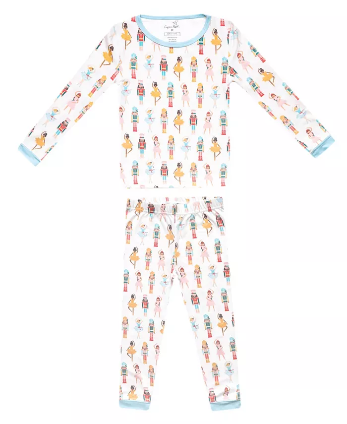 

Детский комплект пижамы для девочек из двух предметов: топ Juliet с длинными рукавами и брюки Copper Pearl, белый