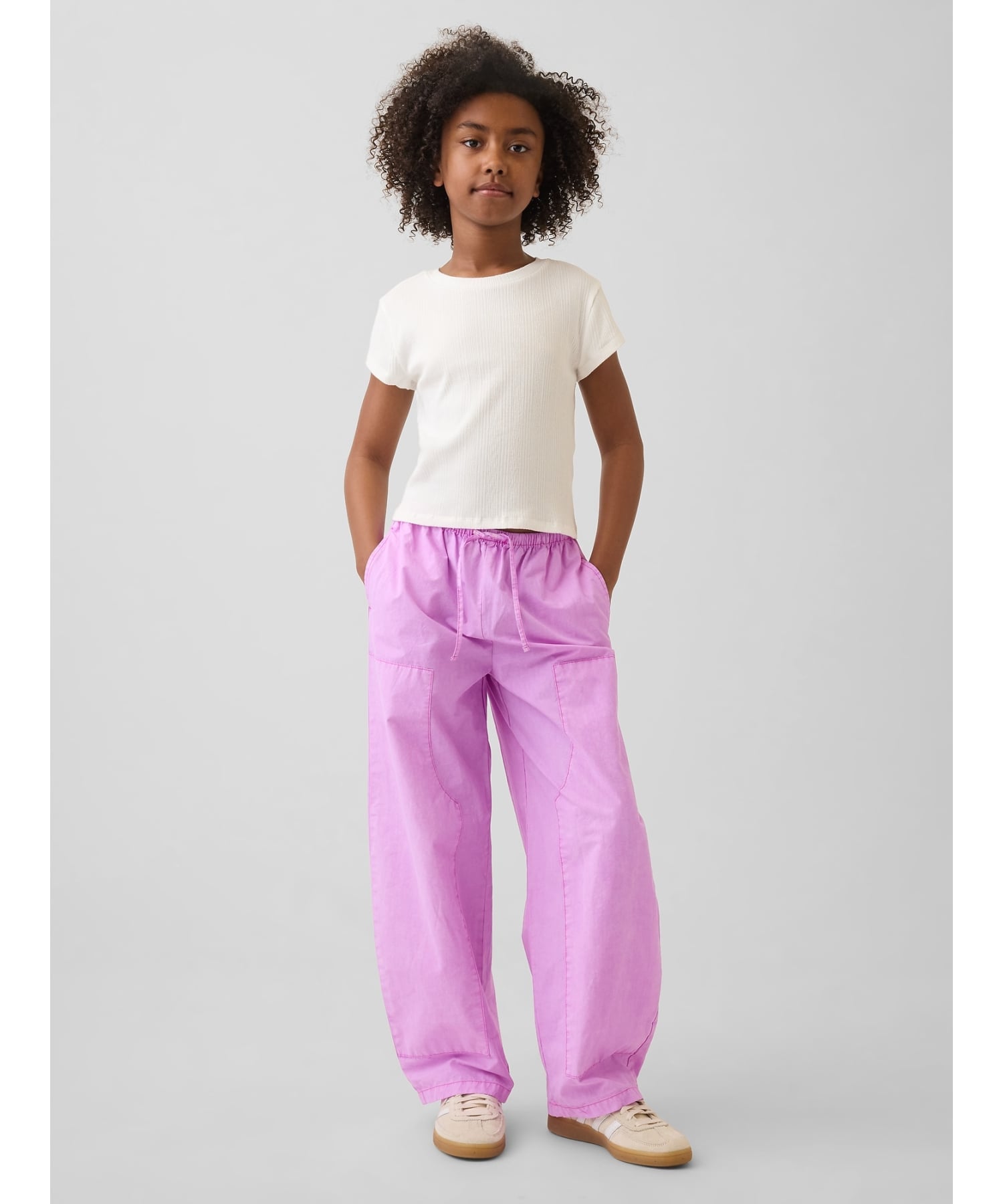 Брюки POPLIN EASY PANT Gap, NEON_PINK_GLOW — фото 3
