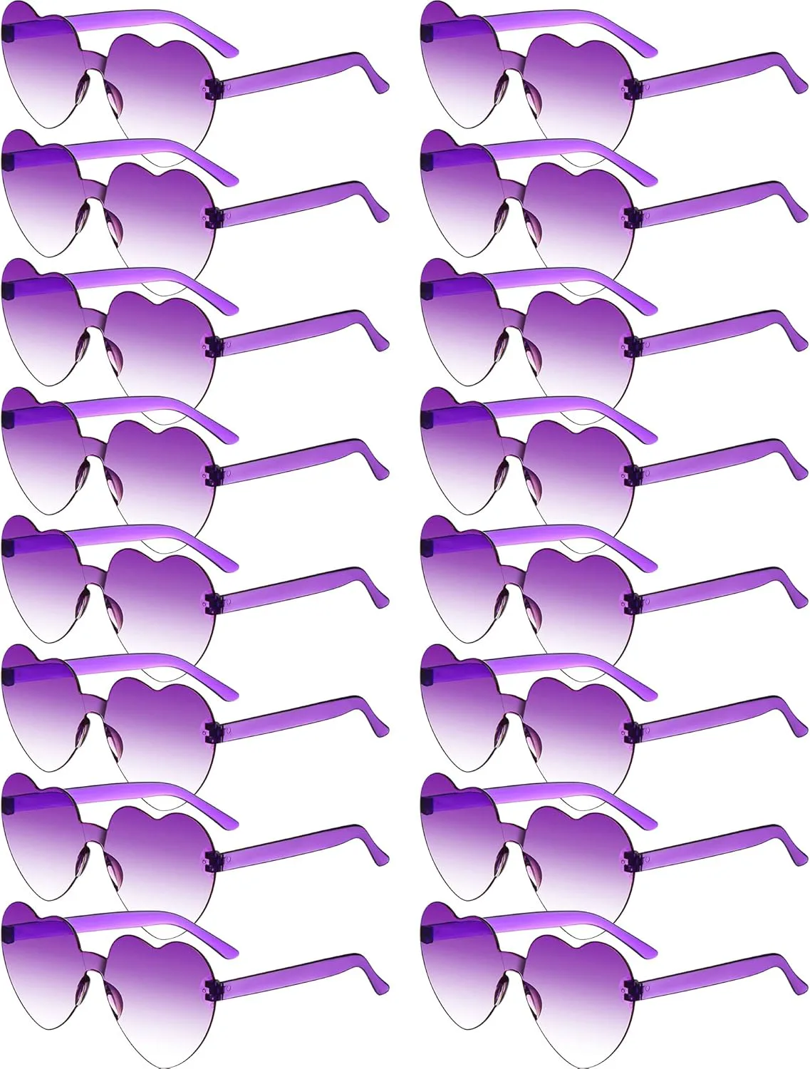 

Солнцезащитные очки Yexiya в форме сердца, 16 пар, без оправы, для Дня святого Валентина, прозрачные, для вечеринок, аксессуары для женщин, Purple White Gradient