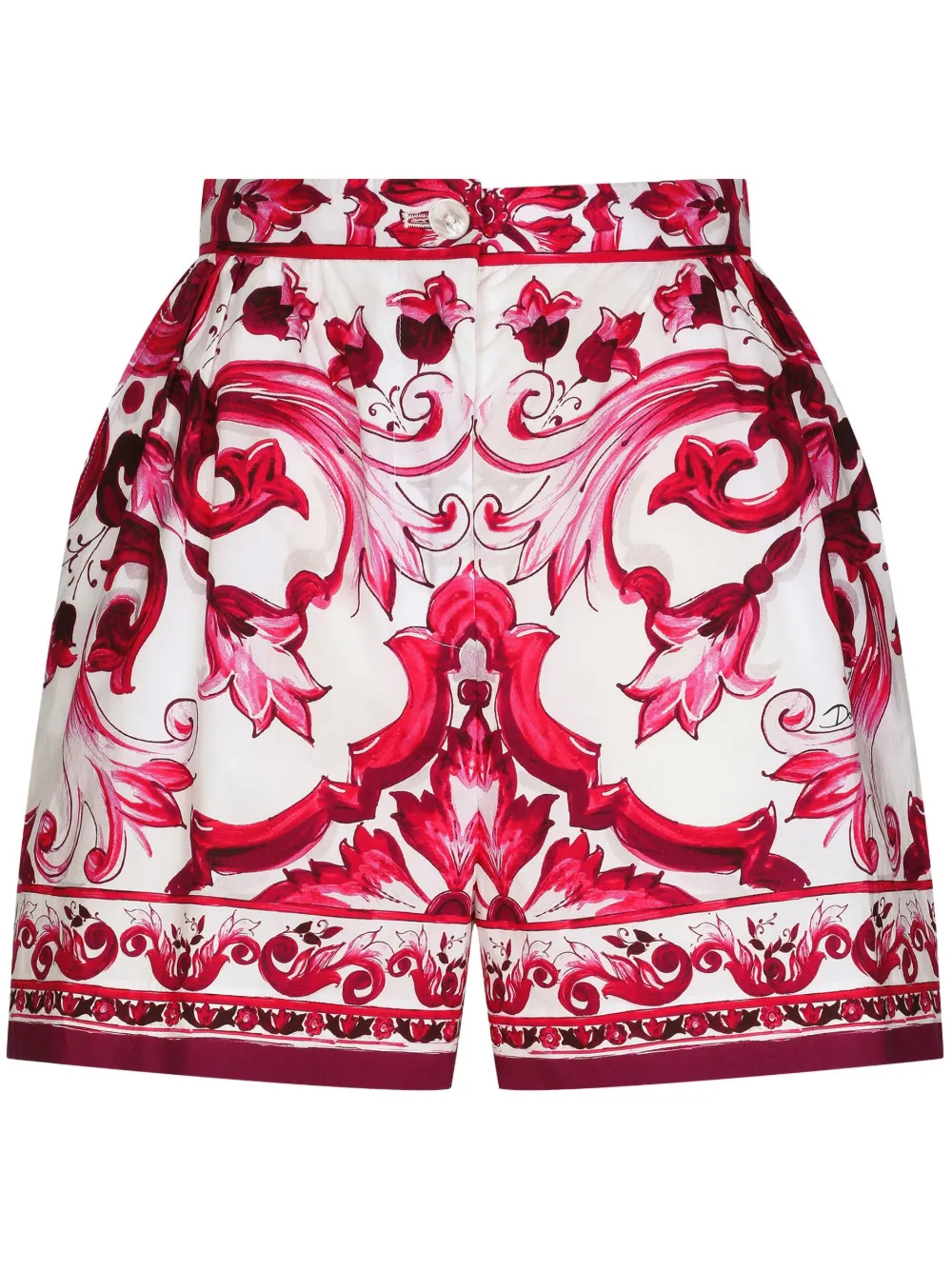 

Поплиновые шорты с принтом Majolica DOLCE & GABBANA, красный