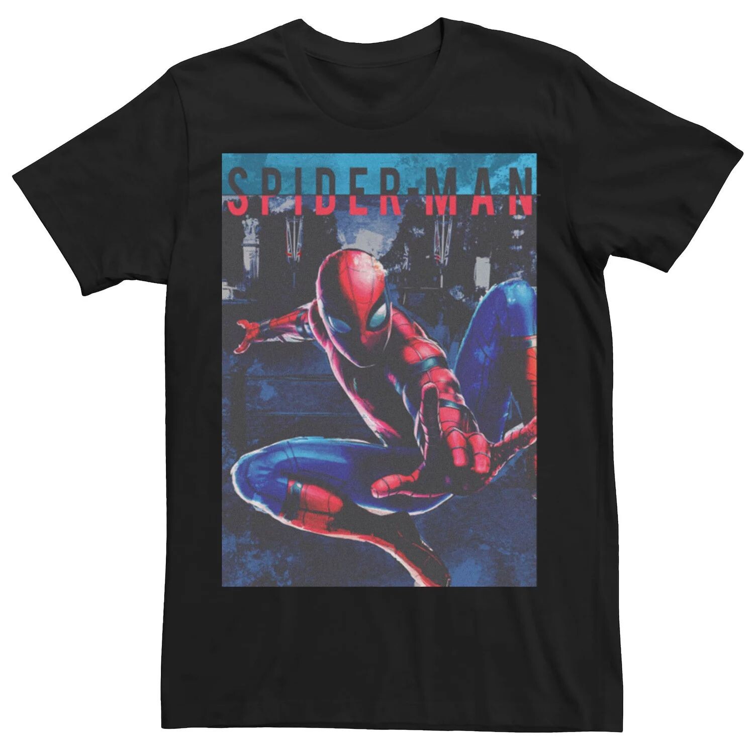 

Мужская футболка с плакатом Swinging City Marvel Spider-Man Licensed Character
