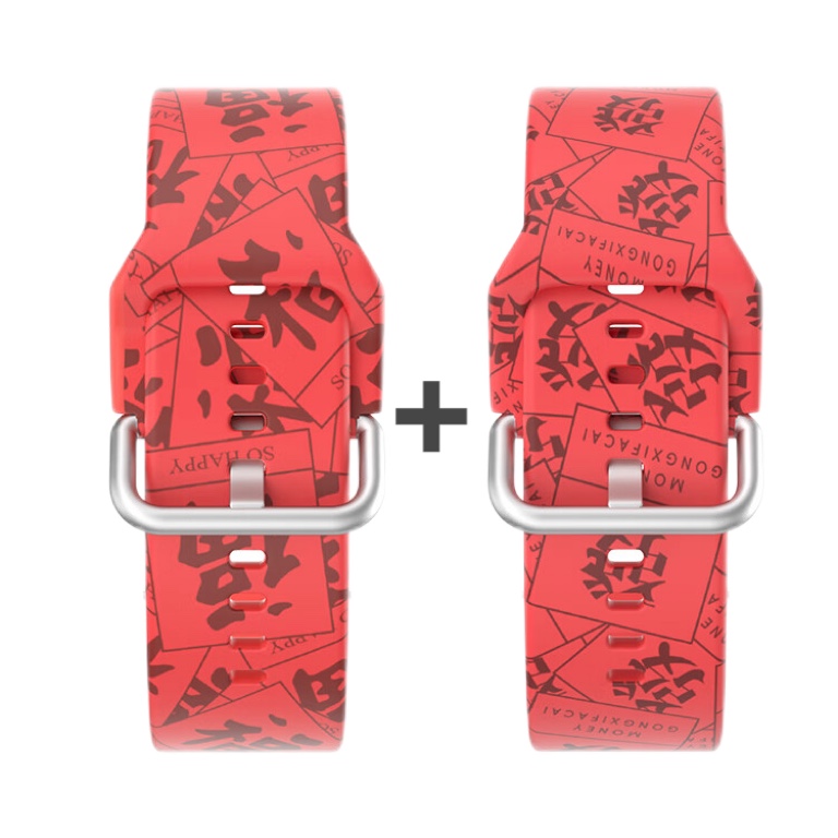 

Ремешок Apple совместимый силиконовый материал CHENSONG, новогодний красный-рыжий