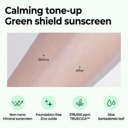 Truecica Mineral Calming Tone-Up Suncream Spf50+ Pa++++ 1,69 унций, 50 мл - осветляющий и успокаивающий эффект, Some By Mi — фото 3