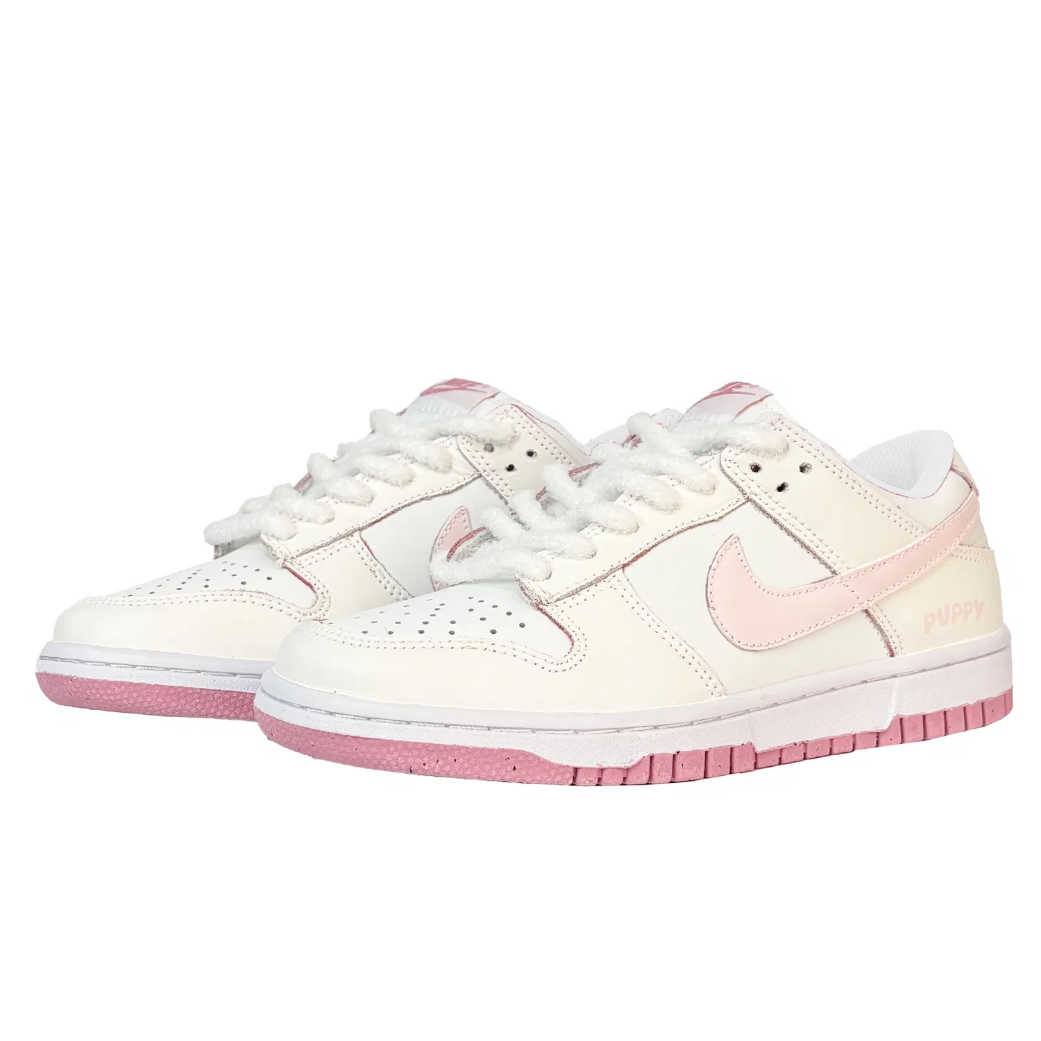 Кроссовки для скейтбординга Dunk Cloud Mist Strawberry из искусственной кожи с амортизацией, износостойкие, нескользящие, низкие Nike, Ecru — фото 4