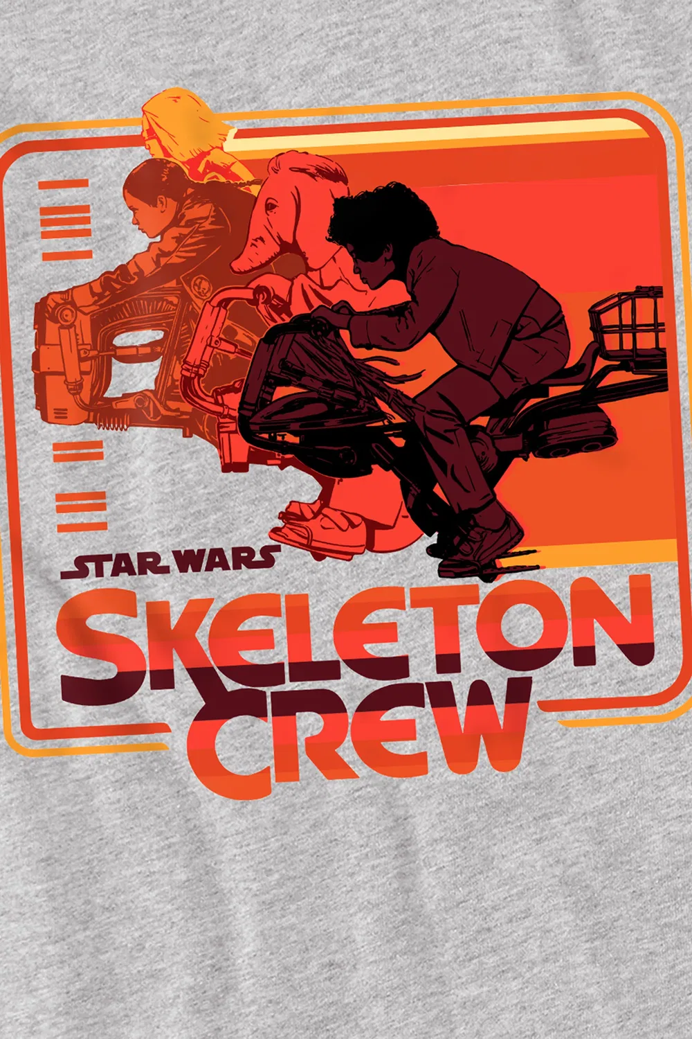 Детский свитшот Star Wars Skeleton Crew Retro, светло-серый — фото 2