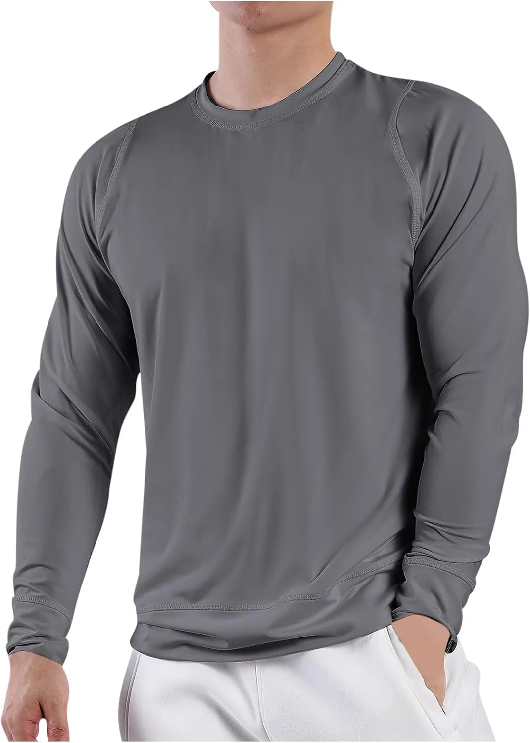 

Мужская футболка с длинным рукавом и круглым вырезом