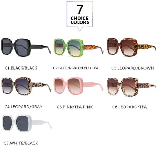 

Женские квадратные солнцезащитные очки 2027 в винтажном стиле, зеленые с леопардовым принтом, защита от ультрафиолета UV400, белые, один размер MTZJH, One Color