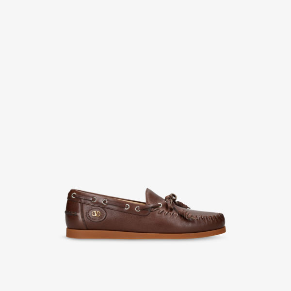 

Мокасины кожаные Valentino Garavani Palm Avenue, коричневый
