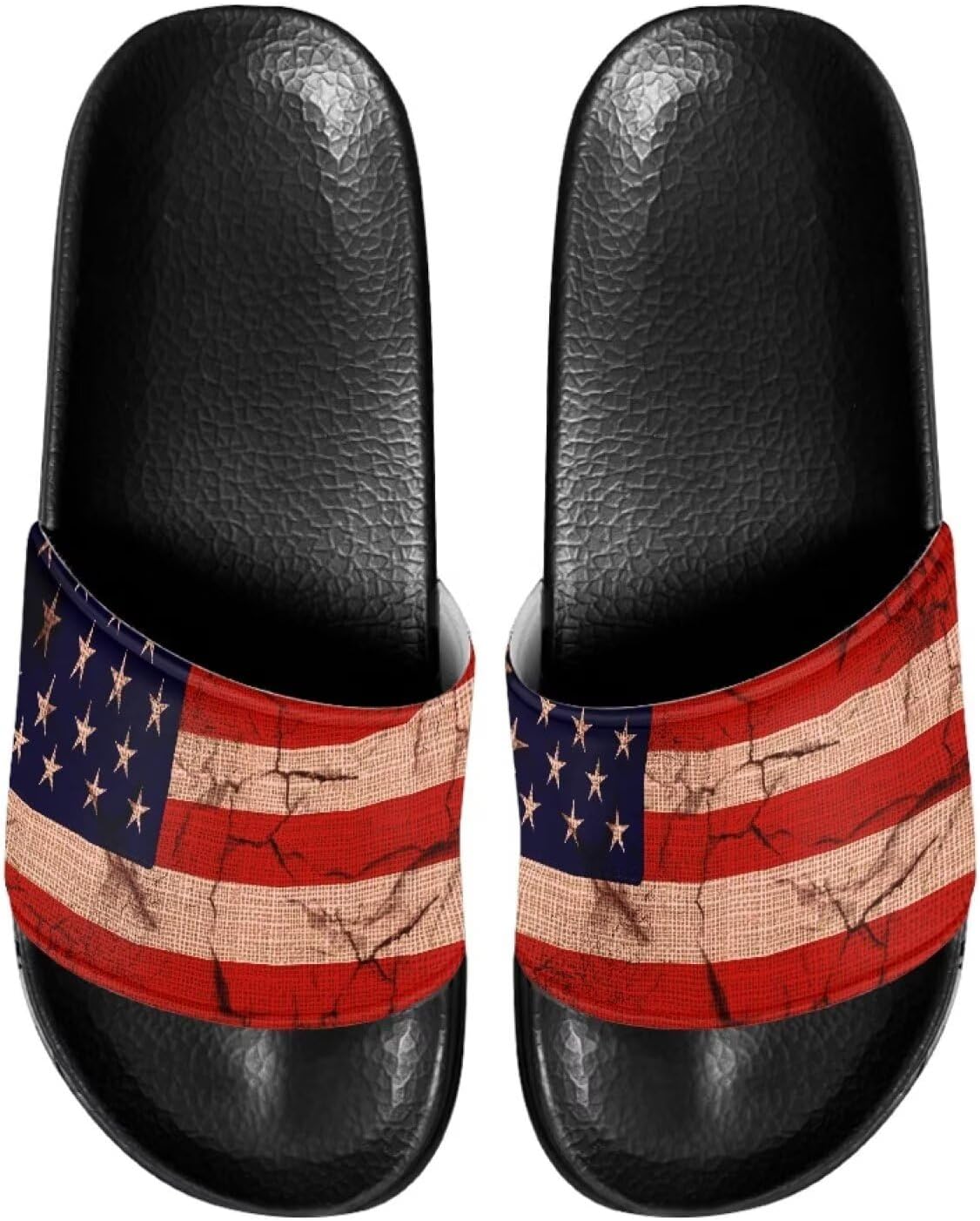 

Сланцы для мужчин, противоскользящие, быстро сохнущие, мягкие и легкие, с открытым носком Pugasmiru, Vintage American Flag Print