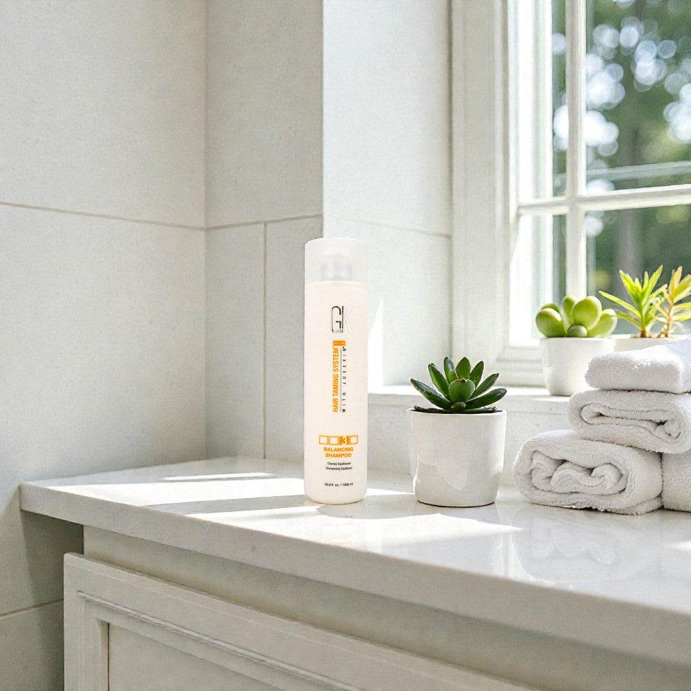 Шампунь Hair Taming System Balancing Shampoo от Global Keratin для мужчин и женщин - 950 мл (33,8 унции), прозрачный — фото 2