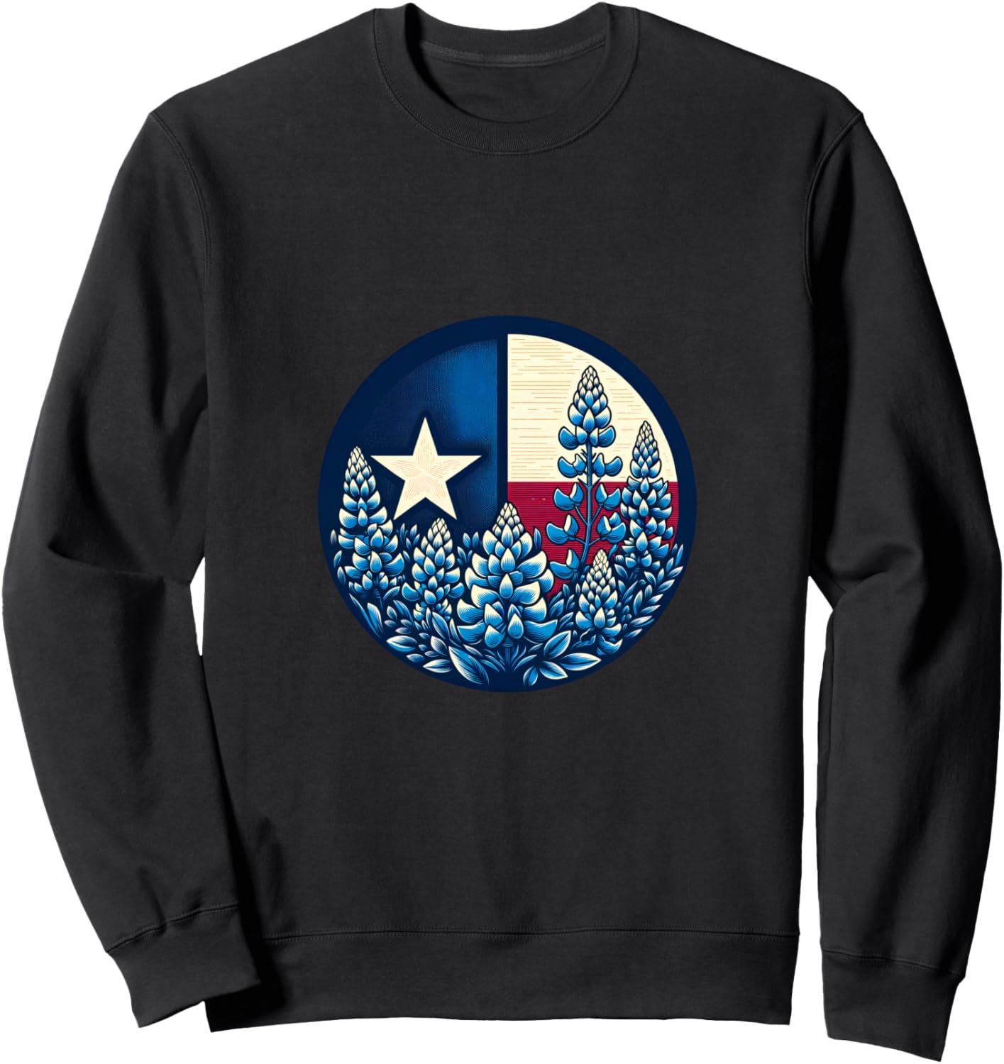 

Толстовка с изображением техасских люпинов и полевых цветов Cat Snugg, черный