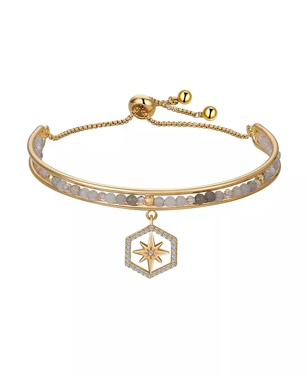 

Браслет из кубического циркония со звездой и разноцветными стеклянными бусинами Unwritten, gold