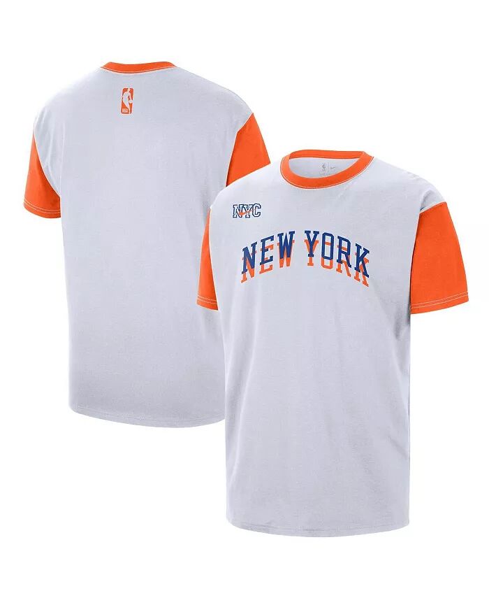 

Мужская белая футболка New York Knicks 2024/25 City Edition Courtside Color Block Nike