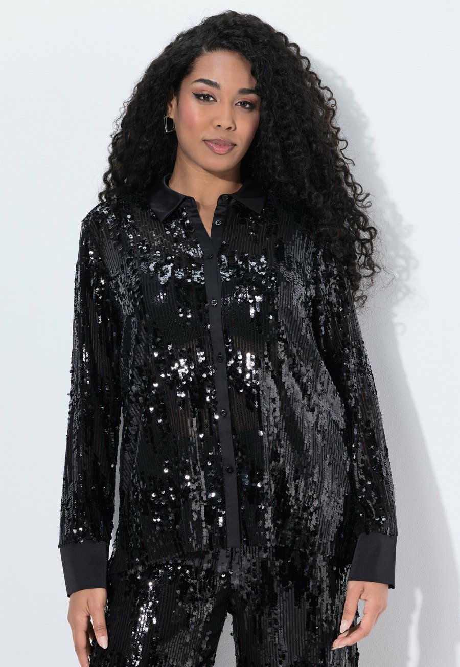 

Блуза Ulla Popken Button-down blouse, Black