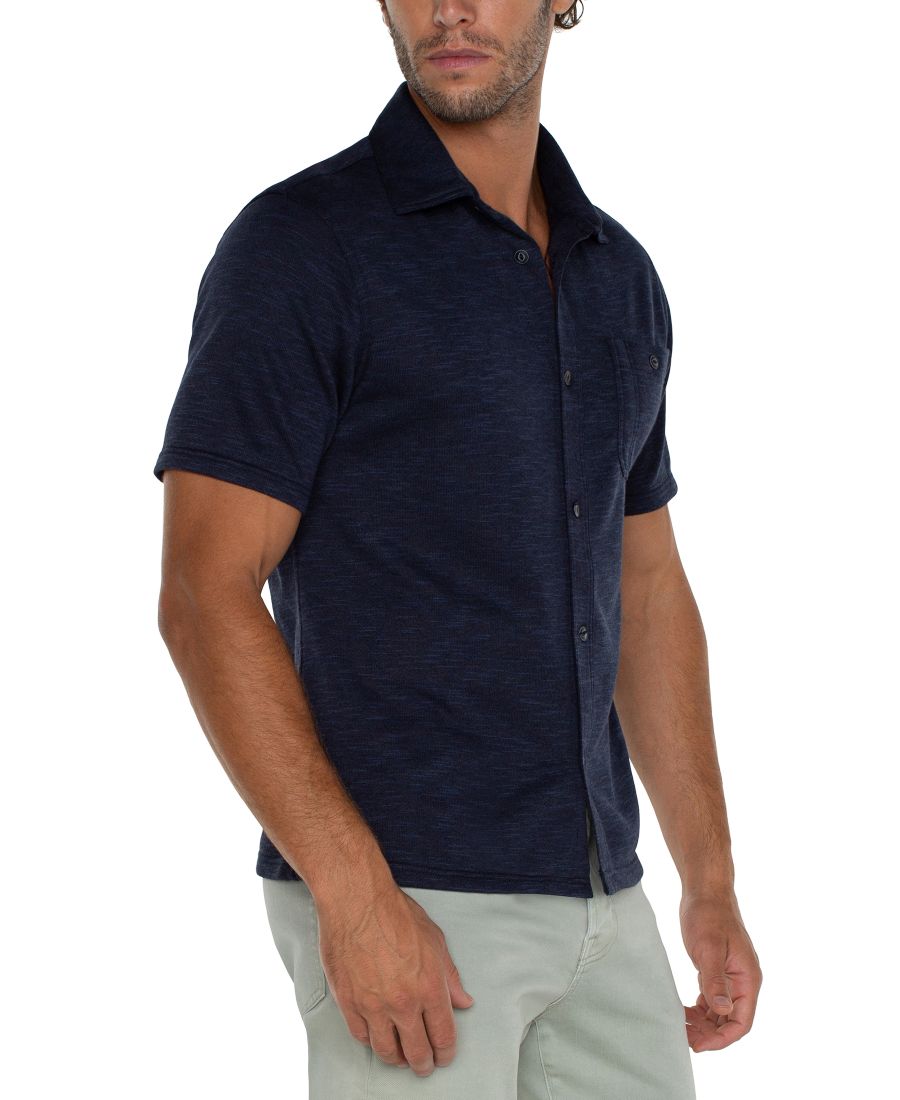 

Мужская рубашка с коротким рукавом на пуговицах Liverpool Los Angeles, Navy blue