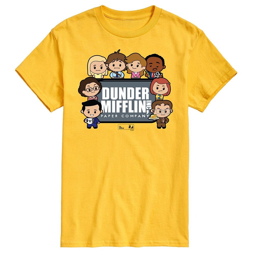 

Мужская футболка с рисунком The Office Dunder Mifflin Licensed Character, желтый