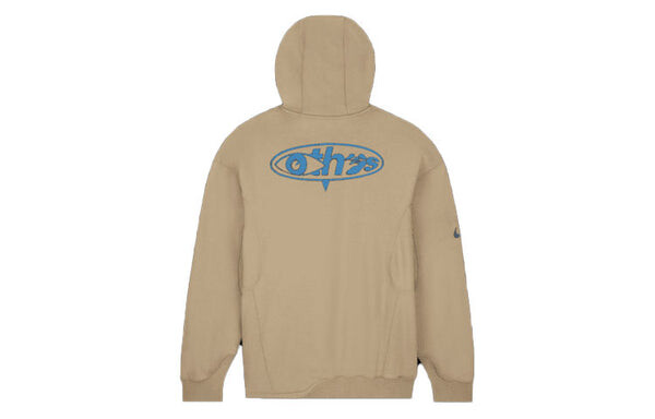 Толстовка x off-white fleece hoodie 'khaki' Nike, хаки — фото 2