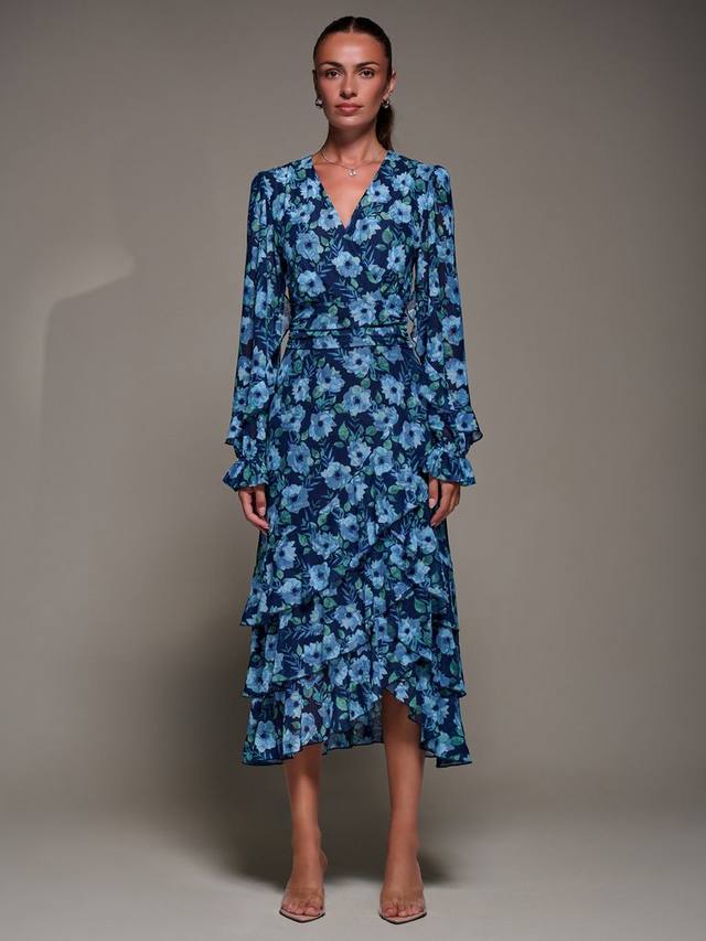 

Платье с цветочными оборками и сеткой Jolie Moi, Blue