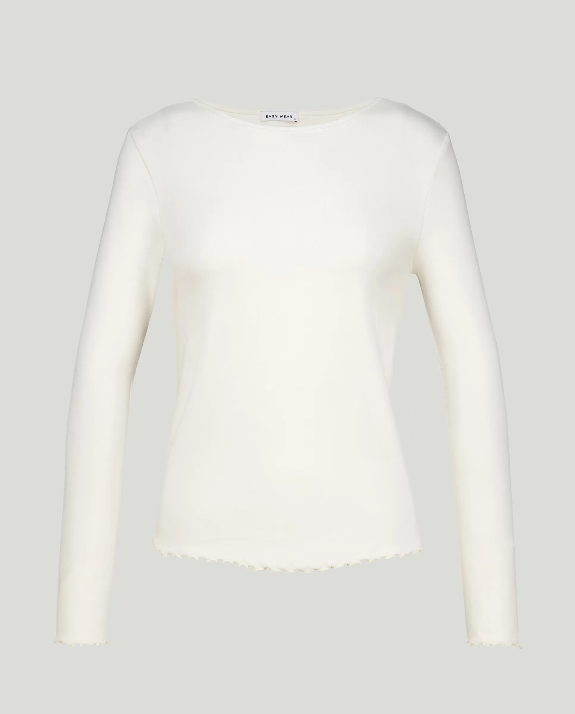 

Женская футболка с круглым вырезом и отделкой по низу Easy Wear, цвет 120 Crudo