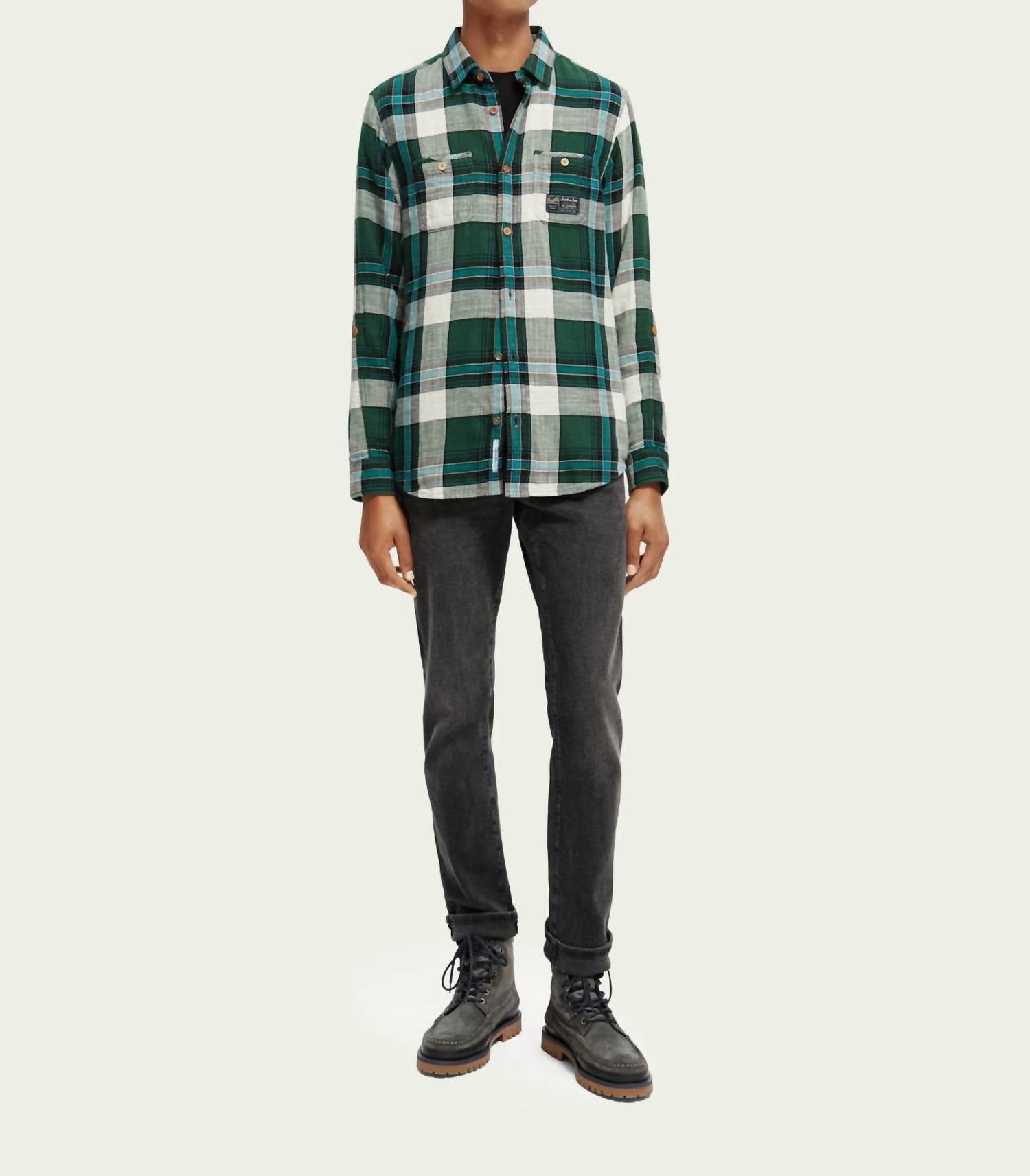 

Мужская рубашка из хлопка в клетку, классического кроя, многоцветная SCOTCH & SODA, цвет multi