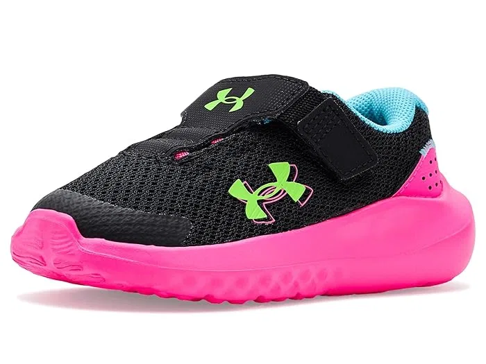 Кроссовки детские Infant Surge 4 Alternate Closure Under Armour Kids, Black/Fresco Blue/Hyper Green