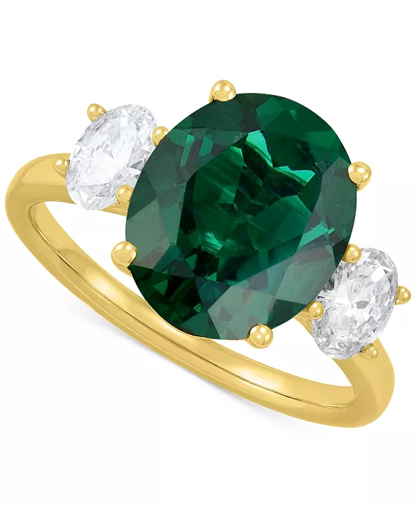 

Кольцо с выращенным в лаборатории сапфиром (5-5/8 карата) и выращенным в лаборатории бриллиантом (3/8 карата) из 14-каратного белого золота (также доступно с изумрудом и рубином) Grown With Love, emerald