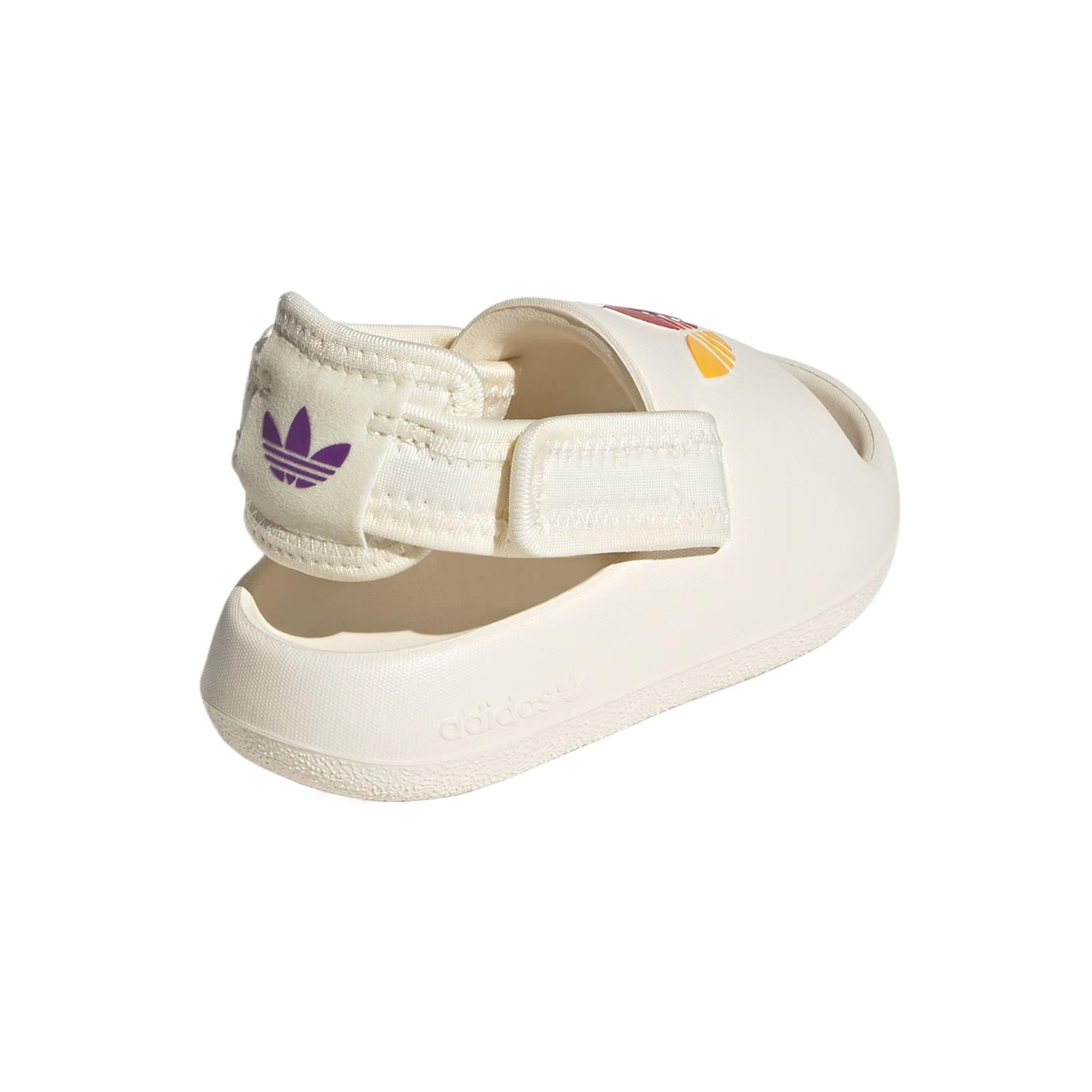 Adidas Originals Детские сандалии ADIFOM ADILETTE цвета слоновой кости для младенцев и малышей — фото 4