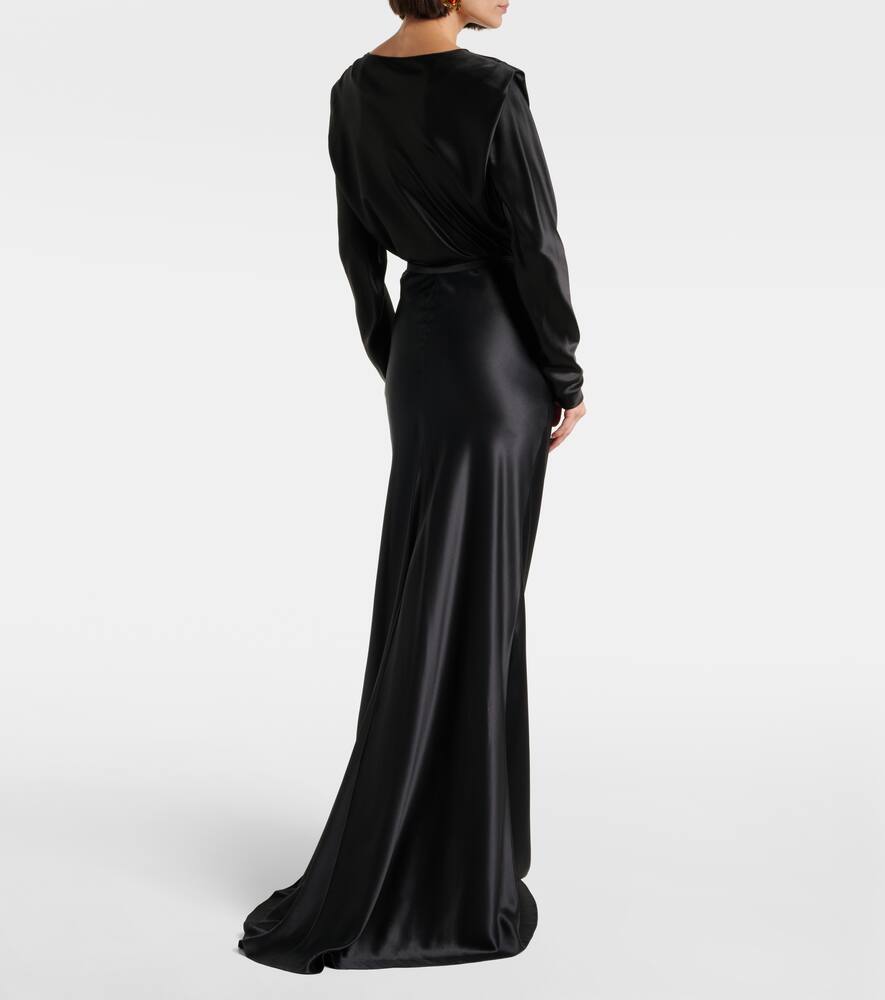 Складчатая шелковая миди-юбка Saint Laurent, Noir — фото 3