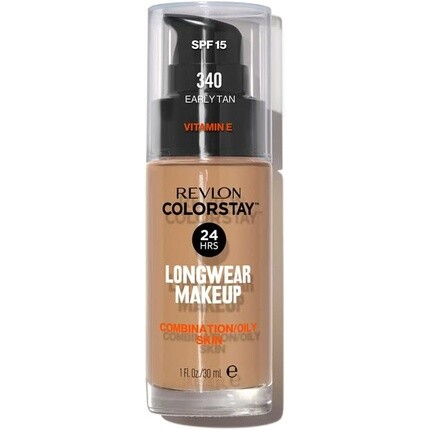 

Жидкая основа для макияжа Revlon Colorstay для комбинированной/жирной кожи SPF 15, средне-полное покрытие с матовым финишем, 30 мл, 340 Ранний загар